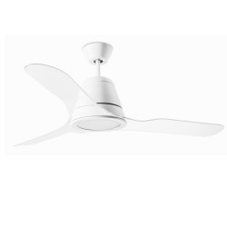 Ventilatore da soffitto con luce LED e telecomando color bianco - TIGA