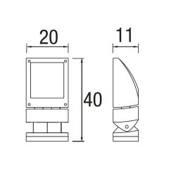 Faro proiettore G12 35W alluminio color grigio